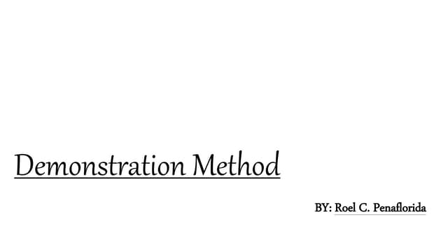 Demonstration method