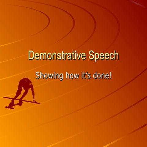 Demonstrative speech criteria