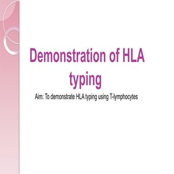 Demo Practicals for hla typing and other immuno
