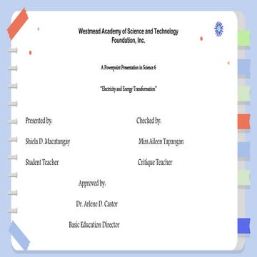 DEMO SCIENCE 6 ELECTRICITY AND ENERGY TRANSFORMATION MACATANGAY, SHIELA - Cop...