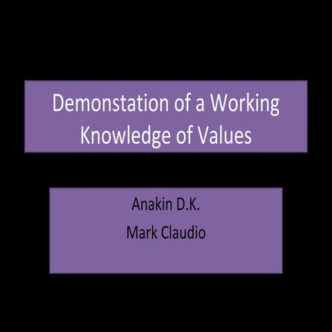 Demostration-working-knowledge-values | PPT