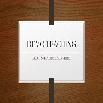 Demo teaching narration | PPT | Free Download