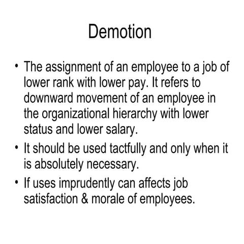 Demotion