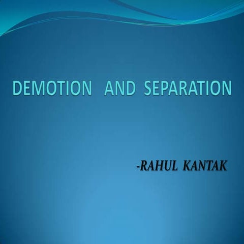 Demotion And Separation