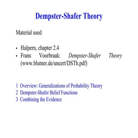 Dempster-Shafer Theory Beliefs Functions
