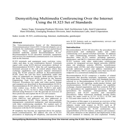 Demystifying Multimedia Conferencing Over the Internet Using ... | PDF