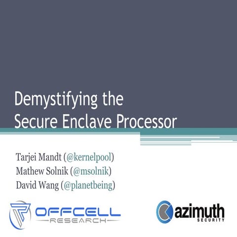 Demystifying Secure enclave processor