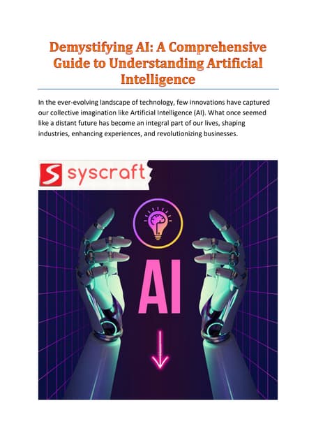 Demystifying AI A Comprehensive Guide PDF