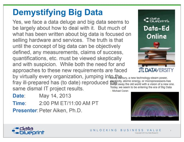 DataEd Online: Demystifying Big Data