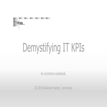 Demystifying IT KPIs