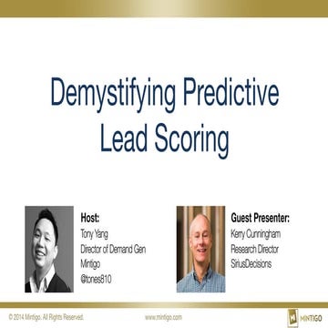 [Webinar] Demystifying Predictive Lead Scoring 