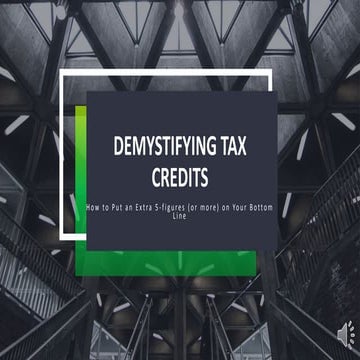 Demystifying tax credits