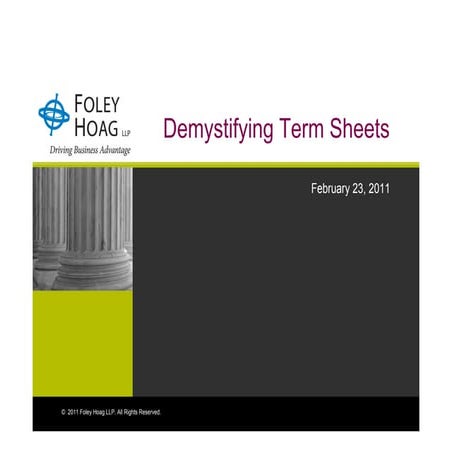 Demystifying Term Sheets