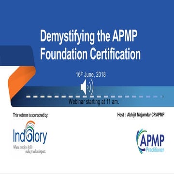 Demystifying the APMP  Foundation Certification 