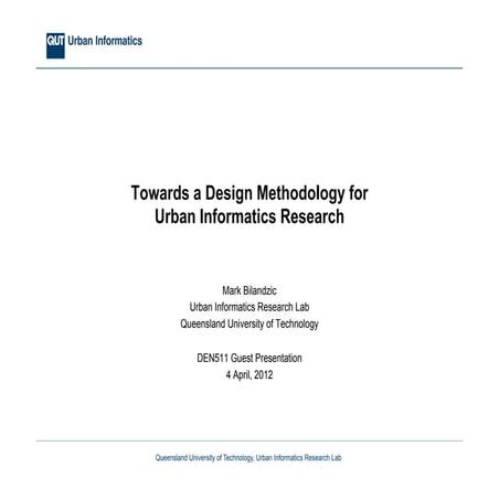 Towards a Design Methodology for Urban Informatics Research | PDF