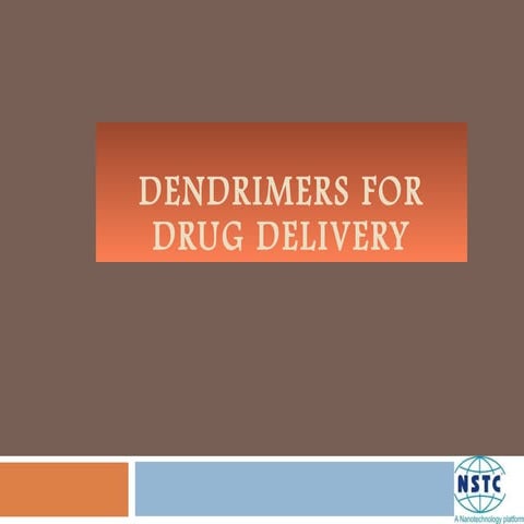 Dendrimers for drug delivery p1