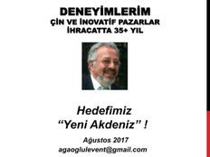 Deneyimlerim İhracatta 35+Yıl