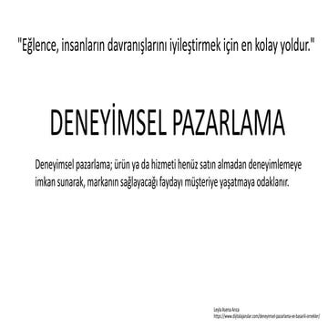 Deneyimsel Pazarlama