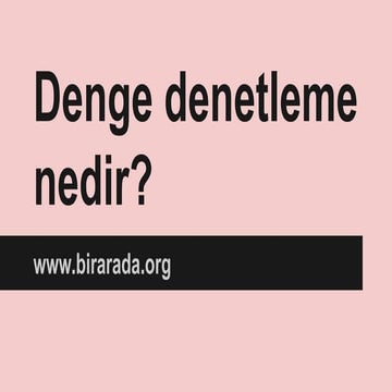 Denge denetleme nedir 