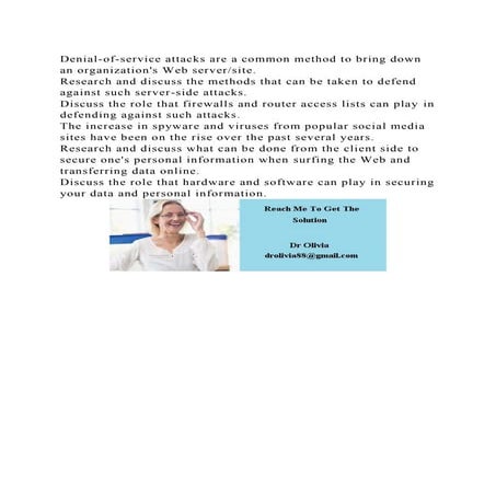 Denial-of-service attacks are a common method to bring down an organ.docx