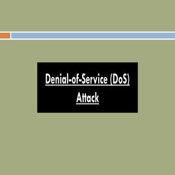 Denial of Service Attack | PPT