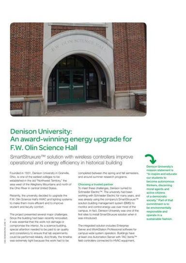 Denison university success story schneider electric