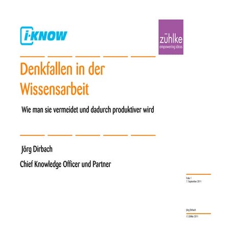 Denkfallen in der Wissensarbeit