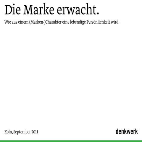 Digitale Markenführung (denkwerk@dmexco 2011)