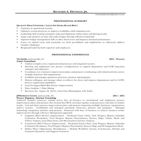 Richard A Denman - Resume