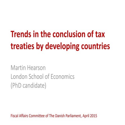 Trends in the conclusion of tax treaties by developing countries