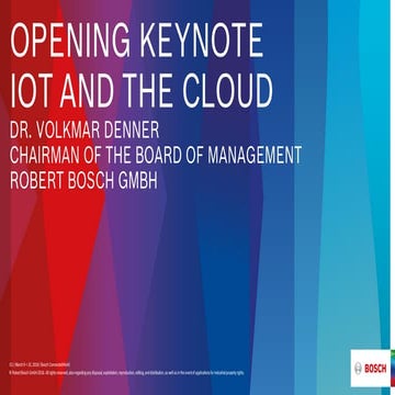 Dr. Denner opening keynote at Bosch Connected World 