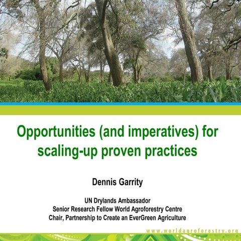 Opportunities (and imperatives) for scaling-up proven practices