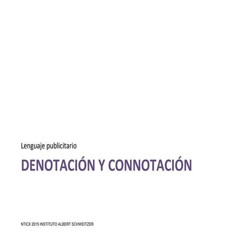 Denotación y Connotación publicitaria