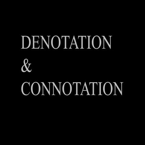 Denotation&connotation