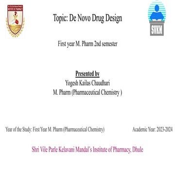 De novo Drug Design By  Yogesh Chaudhari.pptx