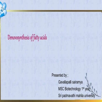Denovo of fatty acids   copy