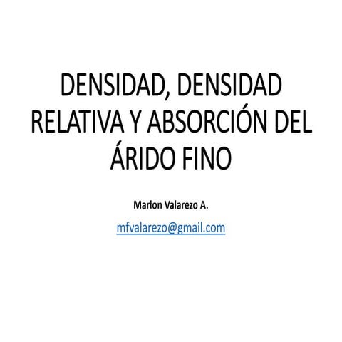 Densidad y absorción árido fino