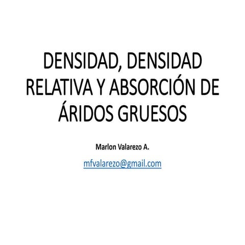 Densidad y absorción árido grueso