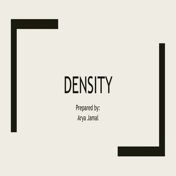 Brief explanation of Density in physics.