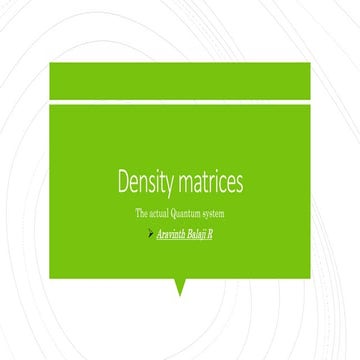 Density matrices