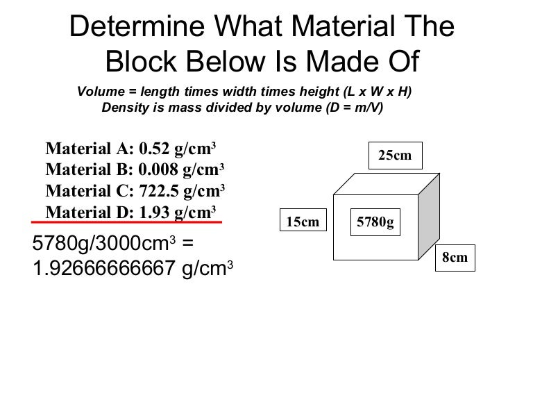 Density of Cylinders Lab Warm Up
