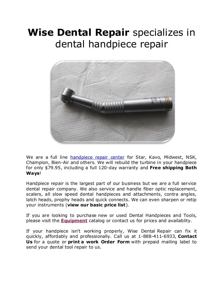 Dental handpiece repair services in Ohio