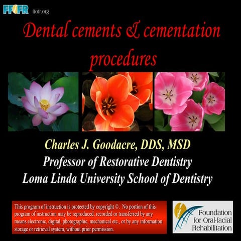 Dental cements and cementation procedures
