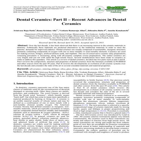 Dental ceramics | PDF