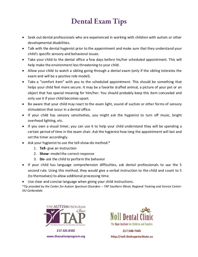 Dental exam tips