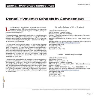 Dental hygienist schools in connect...