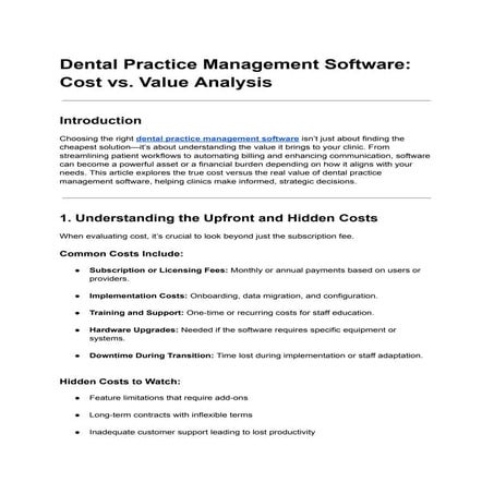 Dental Practice Management Software_ Cost vs. Value Analysis.pdf