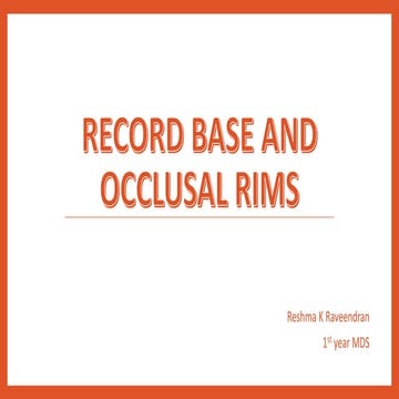 Denture base and occlusal rims