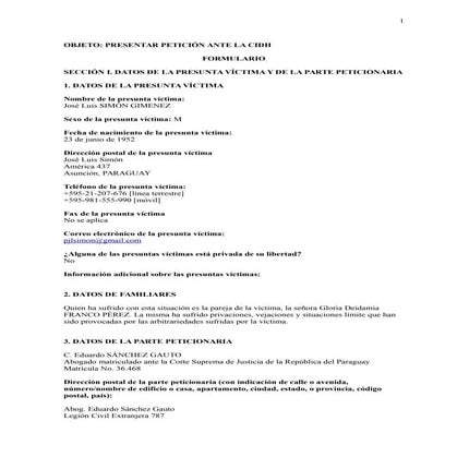 Denuncia de José Luis Simón G. - Paraguay