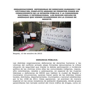 Acción Urgente: Denuncia  amenazas ...